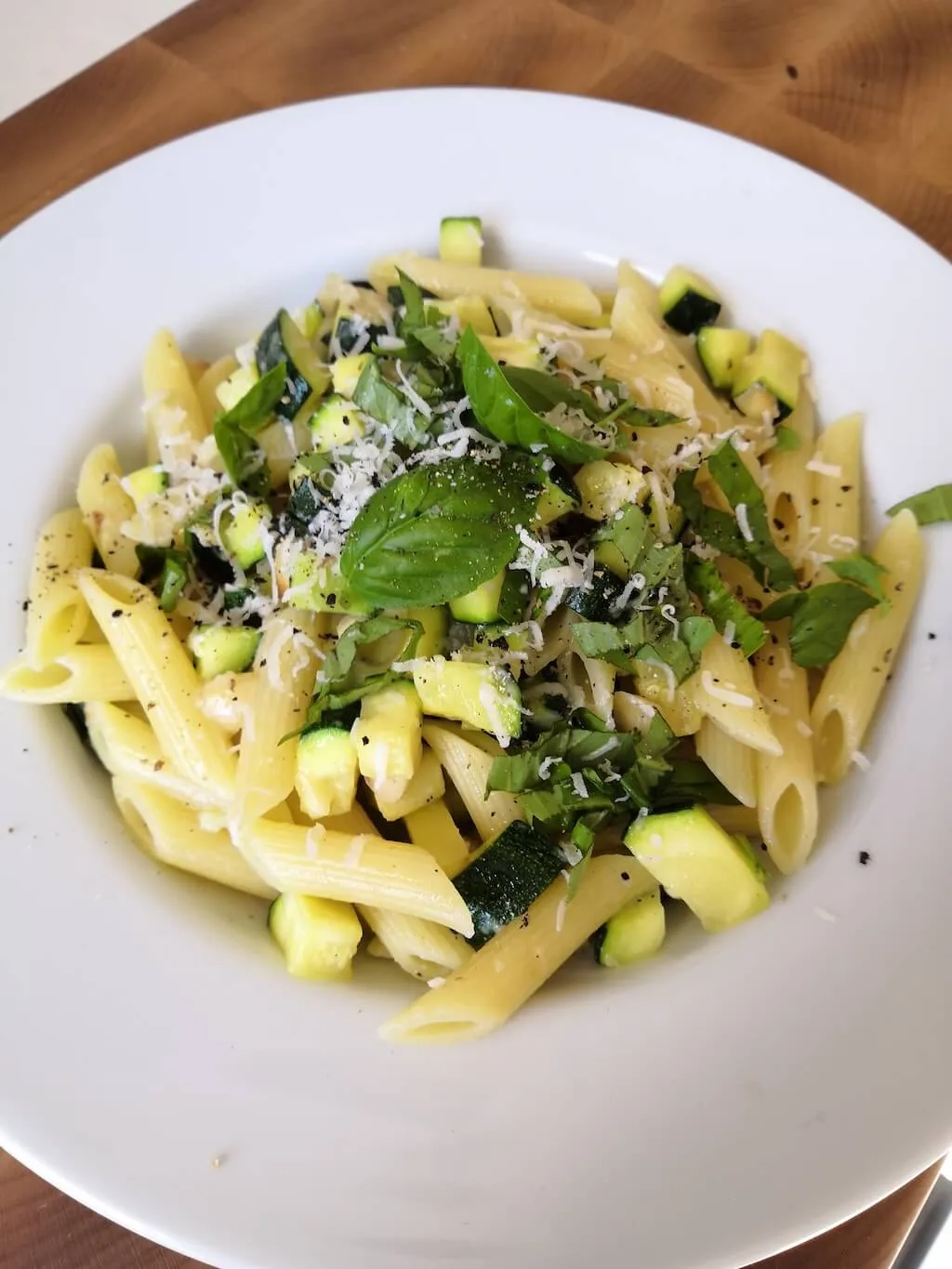 Photo of No sauce courgette, basil and almond pasta
