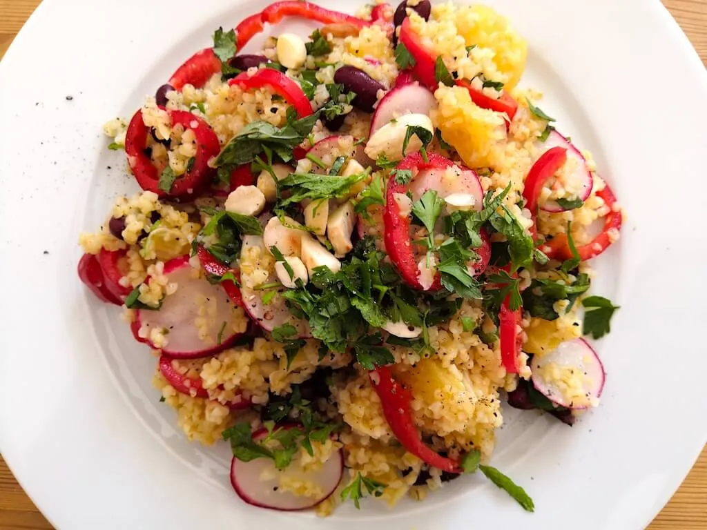 Photo of Crunchy bulgur salad with orange dressing