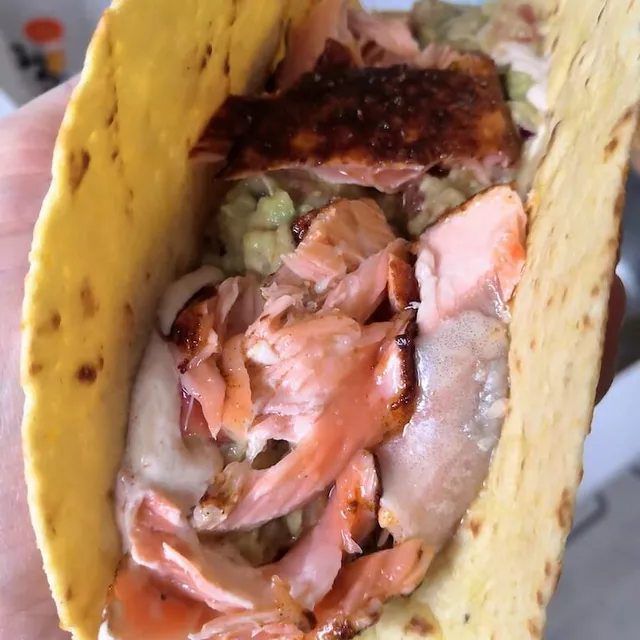 Photo of Easy fried salmon tacos with avocado salsa