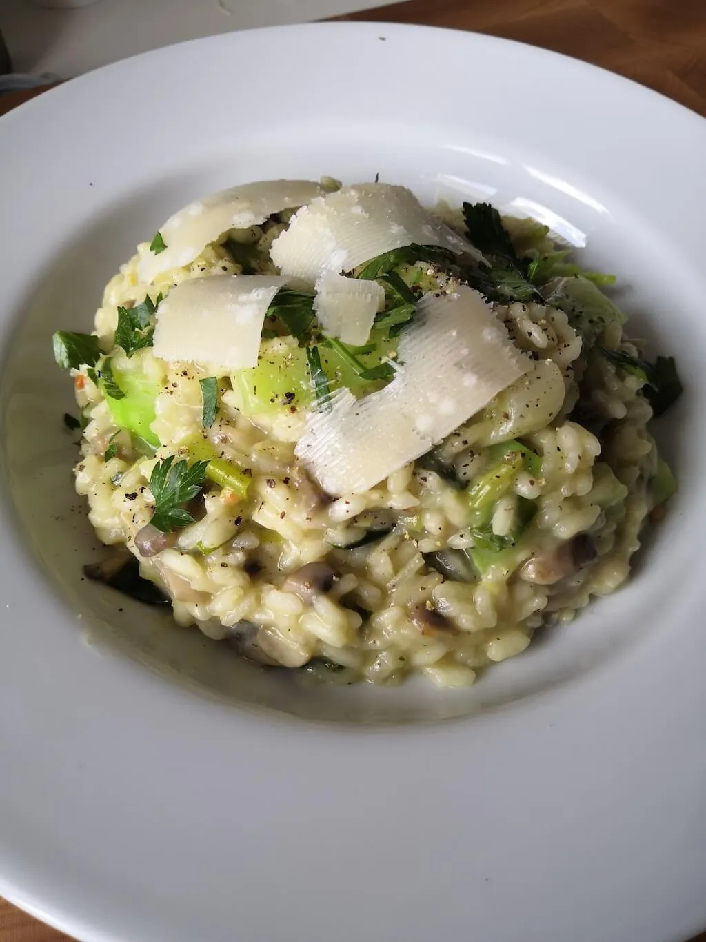 Photo of Pépin's broccoli stems and mushroom risotto