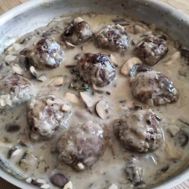 Photo of Swedish meatballs with mushroom sauce