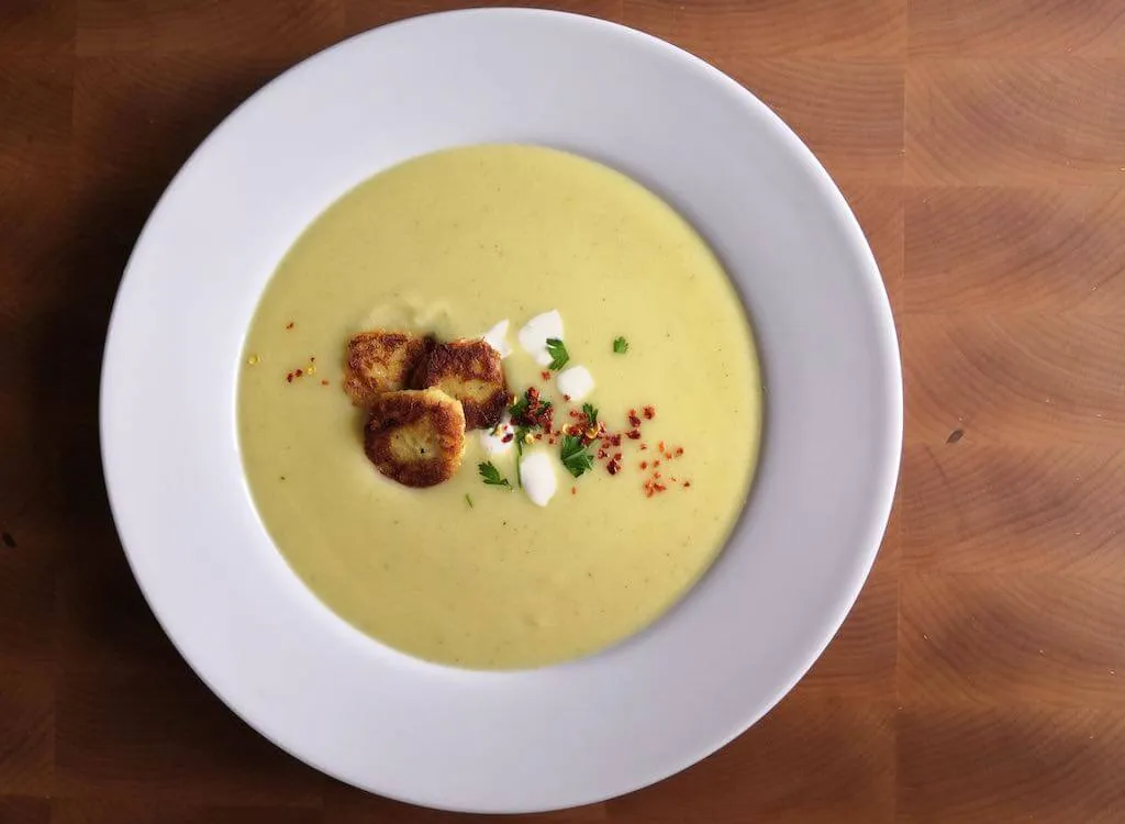 Photo of Leek and potato soup for a winter/autumn day