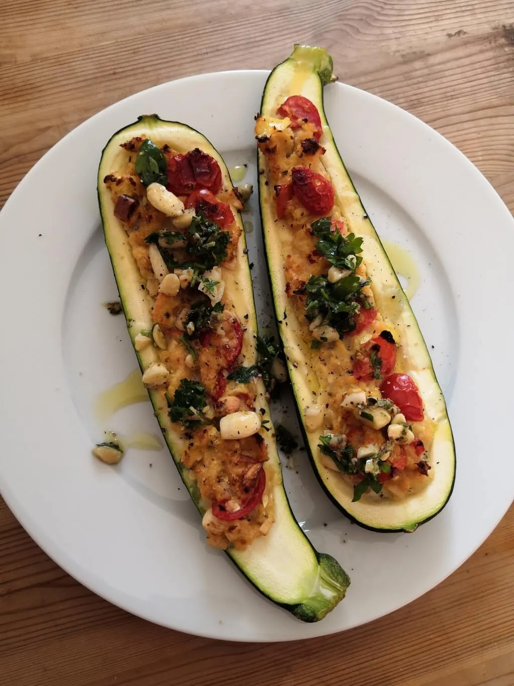 Photo of Stuffed courgettes with pine nut salsa