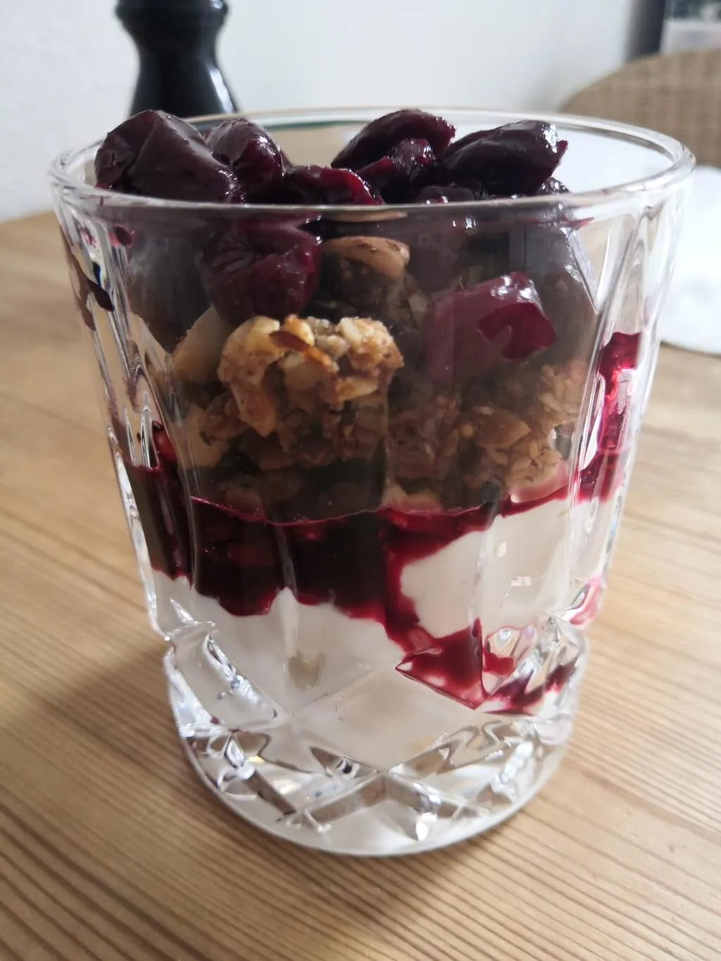 Photo of Sweet and salty cheesecake with cherries