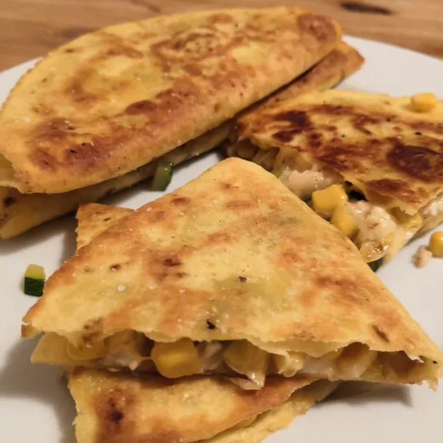 Photo of Quesadillas chicken; corn and zucchini
